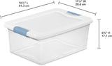Clear Plastic Under Bed Storage Boxes with Lids, 24-Pack for Closet, Office