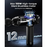 Power+Thermacool Massage Gun with Heat and Cold 12mm Amplitude, App C