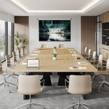 5FT Small Conference Table for 4 to 6, Modern Meeting Table with Strong Metal Frame for Office
