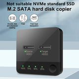 Dual-Bay Hard Drive Docking Station SSD Duplicator M.2 SATA Clone Support Disk Copy