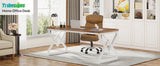 Tribesigns 63" Large Industrial Executive Desk with Extra Thickened Tabletop & Metal Frame