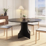 47 Inch Round Dining Table for 4-6 People Rustic Wood Circle Kitchen Table