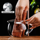 Glass Teapot Stovetop 22 OZ/650ml, Tea pot with Removable 18/8 Stainless Steel Infuser