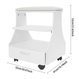 3-tier Foot Rest Manicure Stool Pedicure Cart Footbath Trolley with 4 Casters for Beauty Salon