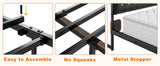 King Bed Frame, King Size Bed Frame Built in Charging Station & LED
