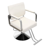 Stylist Chairs, Barber Chair, 360 Degree Swivel Salon Chair, Silver Frame PU Leather