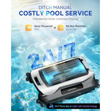 24/7 Solar Powered Automatic Electric Pool Skimmer Robot with APP Support