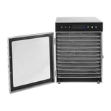 Commercial 650W 12-Tray Food Dehydrator w/ Touchscreen & LED - Stainless Steel