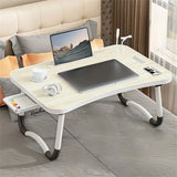 Portable Foldable Laptop Table Bed Desk,Lap Desk Tray Table with USB Ports