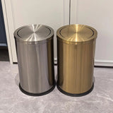 18L Gold Bathroom Trash Can with Lid, Brass Flipping Lid, Stainless Steel for Bedroom
