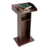 Wooden Lectern Podium Speaker Stand w/ Lockable Wheels| Modern Reception Desk| Speech