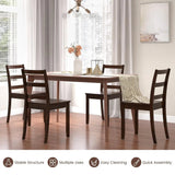 Dining Chairs Set of 4, Ladder Back Side Chairs with Solid Rubber Wood Legs ed