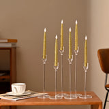 18PCs Candlestick Holder Clear Taper Candle Holders Set for Events Party