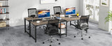 Tribesigns 90.55'' 2 Person Desk with Storage Shelves, Double Computer Desk