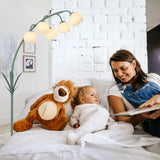 Contemporary Floor Lamp for Living Room with 5 LED Bulbs, Foot Switch