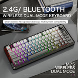 FREEWOLF M75 Wireless Keyboard, Bluetooth Dual-mode, PBT Gradient Ball Cap