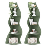 Tribesigns Corner Shelf, Modern 5-Tier Wall Corner Bookshelf, Stylish Corner Small Bookcase Storage Rack Plant Stand