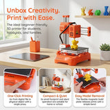 Easythreed K7 Mini FDM 3D Printer, 100x100x100mm Build Volume, Quiet Operation One Key Printing, Safe Entry Level 3D Printer for Kids