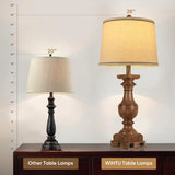 Wood Grain Color Table Lamps, 28'' Resin Desk Lamp for Bedroom