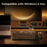 Wireless Mechanical Keyboard and 4800 DPI RGB Gaming Mouse with 61G Lightweight
