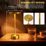 2PCS Rechargeable Wireless Table Lamp for Bedroom Rechargeable Desk Lamp