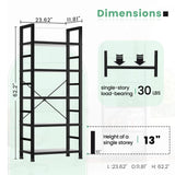 JHK 5 Tier Wooden Display Bookshelf Storage Standing Shelf Stable Frame Graduated Shelves for Organized Display
