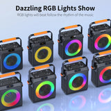 FanFun Bluetooth Karaoke Speaker, Wireless Portable Speaker with 2 Microphone