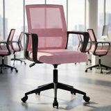 SUKIDA Mid-Back Upholstery Mesh Office Chair Black Height-Adjustable Armrests Executiv