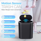 5 Gallon Bathroom Trash Can with Lid, Automatic Motion Sensor Black Trash Can