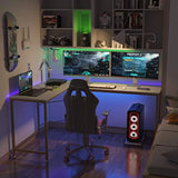 Reversible L Shaped Desk White 57.9 Corner Gaming Computer Desk Office Workstation