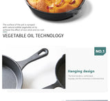 Cast Iron Skillet – Pre-Seasoned Non-Stick Frying Pan for Gas, Electric