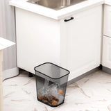6 Pack Mesh Square Trash Cans 4 Gallon Wire Wastebasket for Home Office Kitchen