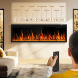 50" Smart Electric Fireplace Heater, Sleek Black, with Remote & Timer