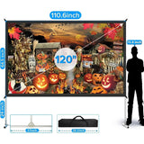 Projector Screen Outdoor,120 in-Upgraded 3 Layers PVC 16:9 Projector Screen