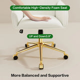 Home Office Desk Chair Comfy with Adjustable Swivel Wheels, Modern Velvet Makeup