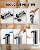 Automatic Soap Dispenser Stainless Steel Touchless3-Level Infrared Sensor for Bathroom,Kitchen,Hotel,Hand