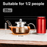 Glass Teapot Stovetop 22 OZ/650ml, Tea pot with Removable 18/8 Stainless Steel Infuser