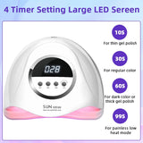 320W UV LED Nail Lamp 72LEDS Gel Polish Drying Lamp with Automatic Sensing 4 Timer Professional Nail