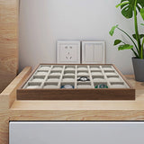 24-Slot Luxury Wooden Watch Box Organizer w/ Removable Flannel Pillows