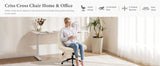 JHK Armless Cross Office Chairs with Wheels PU Leather Swivel Living Room Desk Chair