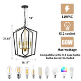 4 Light Luxury Chandeliers Farmhouse Industrial Pendant Lighting Classic Lantern