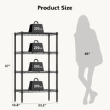 JHK 3-5 Tier Metal Wire Storage Shelves Adjustable Storage Racks Heavy Duty Standing Shelf Organizerd
