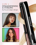 Professional Hair Straightener with Plasma Technology, 2 in 1 Flat Iron and Curler, Fast Heating up