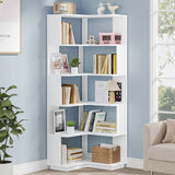 Tribesigns 6 Tier Corner Bookshelf, 64.96 Inch Tall Industrial Corner Bookcase