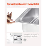 SucceBuy 8Qt 4/6 Packs Chafing Dish Buffet Set Stainless Steel Chafer Rectangle Catering Warme