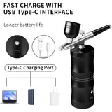 Portable Airbrush Kit with Cordless Rechargeable Compressor s HighPressure 48PSI NonClogging