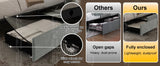 Queen Platform Bed Frame w/LED Lights, Wingback Headboard, USB Ports