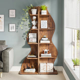 Tribesigns Corner Shelf, Rustic 5-Tier Wall Corner Bookshelf, Stylish Corner Small Bookcase Storage Rack