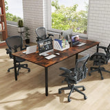8 FT Conference Table 95x48 Inch Office Desk Heavy Duty Metal Frame