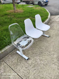 Three-person transparent plastic row chair Square waiting  Hospital bench